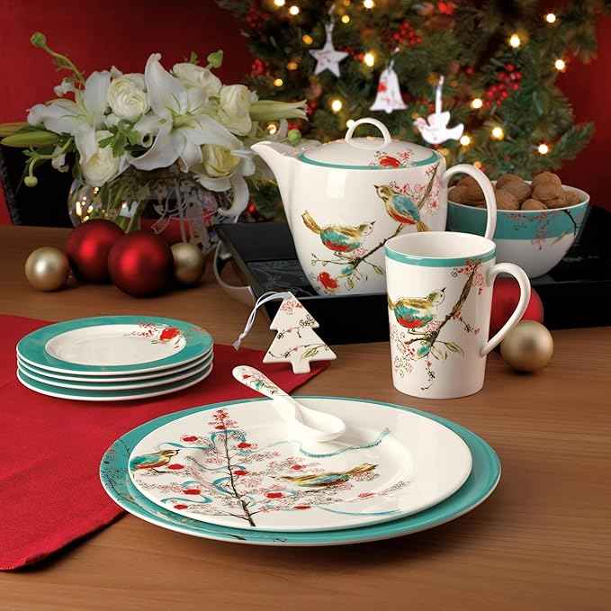Lenox 810174 Chirp Seasonal 9-Inch Salad Plate 1-Piece, Service for 1, Luncheon Plate, Christmas Dinnerware