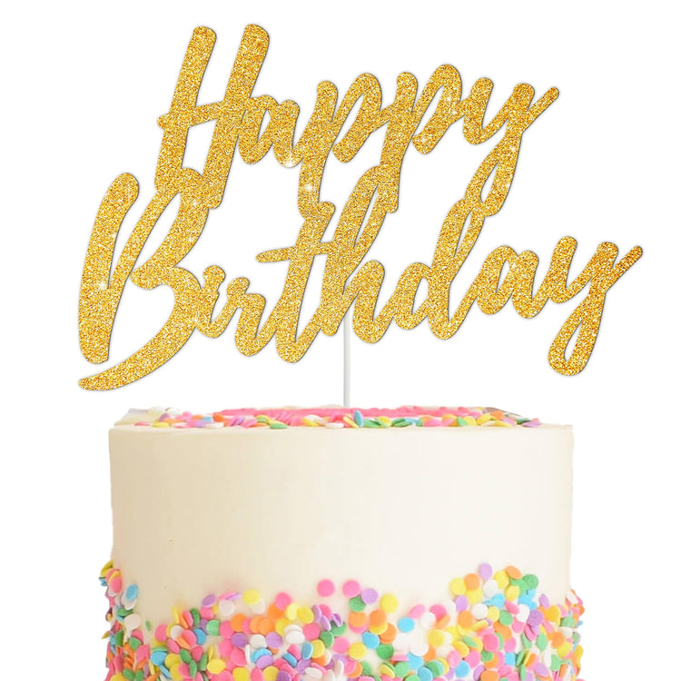 Happy Birthday Cake Toppers Gold Glitter Birthday Cake Decoration Cake Baking Supplies 18th 30th 40th Birthday Cake Toppers For Boys Girls Men Women Birthday Party Photo Booth Props