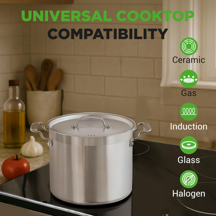 12 Quart Stainless Steel Stockpot with Stainless Steel Lid