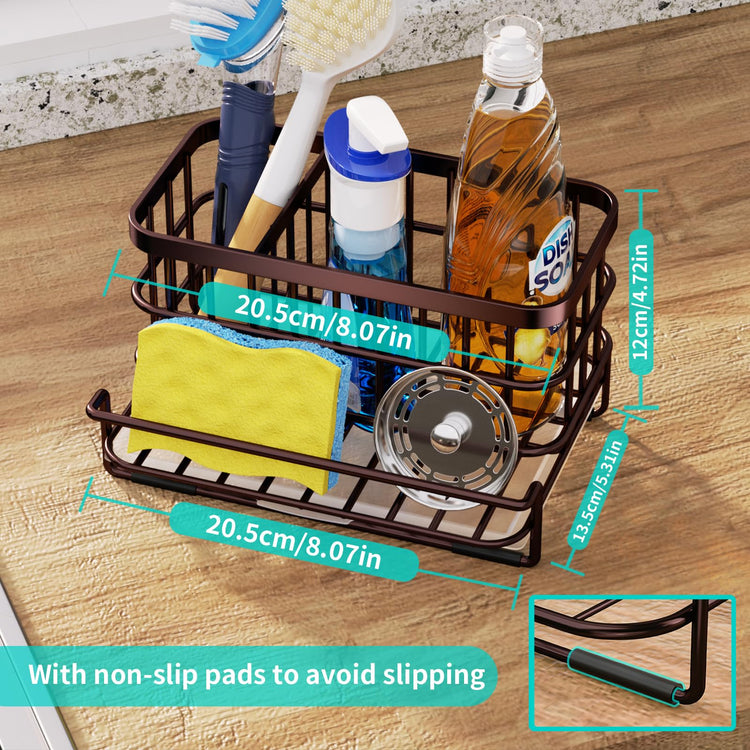 Multifunctional Kitchen Sink Caddy with Removable Drain Tray