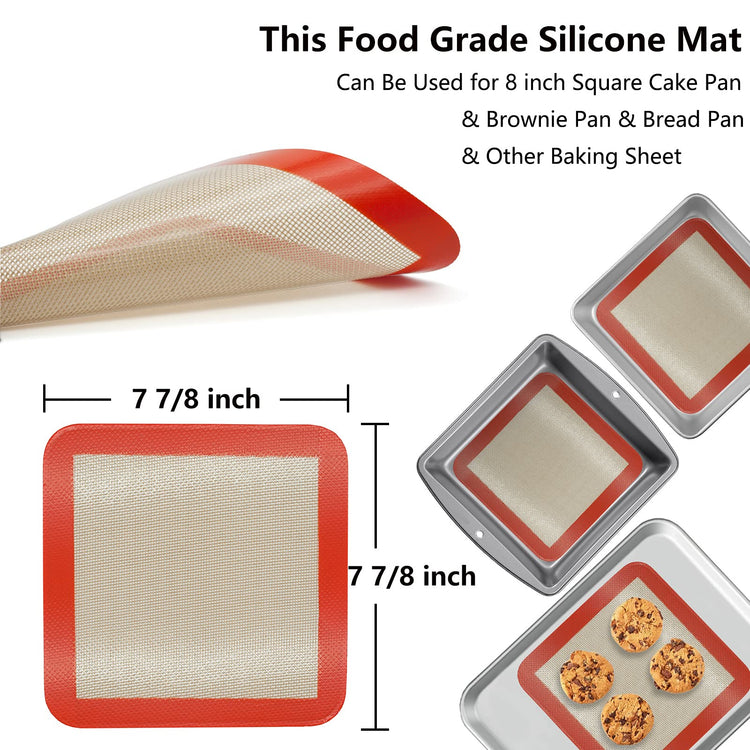 Silicone Baking Mats for 8 inch Square Cake Pan