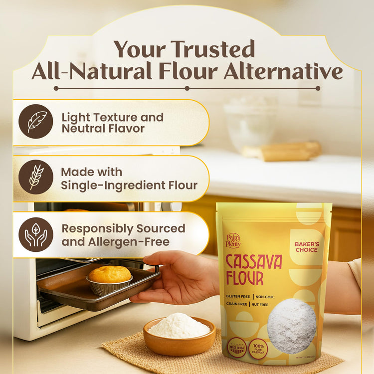 Palm & Plenty Natural Cassava Flour Gluten (16 Ounce)