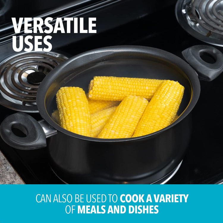 5.5 Quart Nonstick Aluminum Pasta Pot with Strainer Lid and Handles