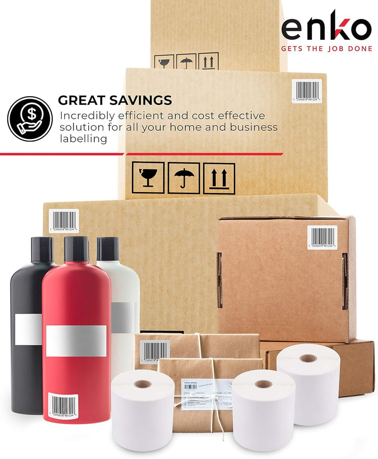 enKo (18 Rolls, 8,100 Labels) 4 x 6 Direct Thermal Address & Shipping Labels Compatible for Zebra 2844 ZP-450 ZP-500 ZP-505, Rollo, Eltron, Neatoscan