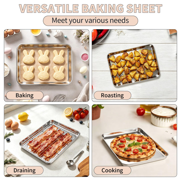 Stainless Steel Baking Sheet with Rack Set