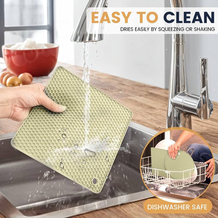 Silicone Trivet Mats 4 Heat Resistant Pot Holders Multipurpose Non