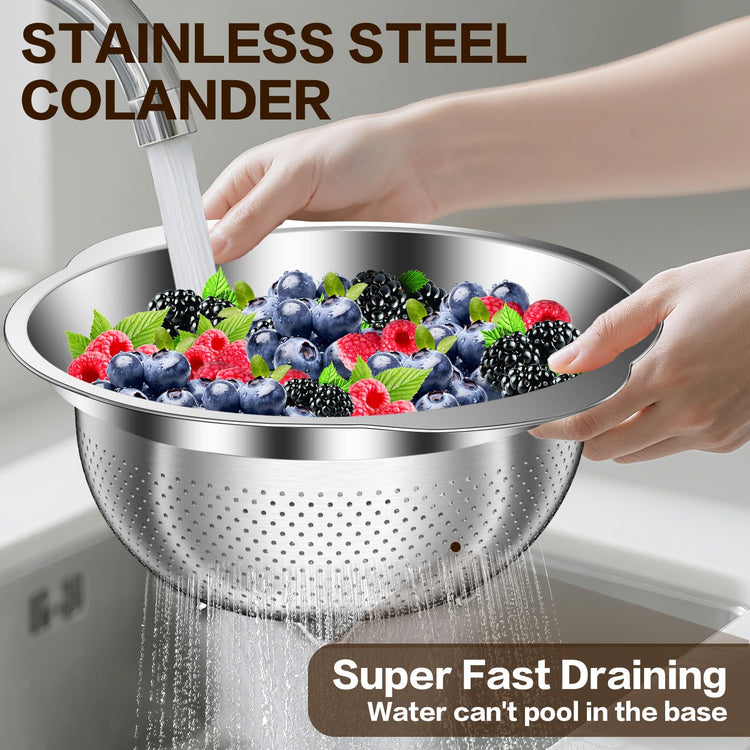Stainless Steel Colander for Kitchen (3 Count)