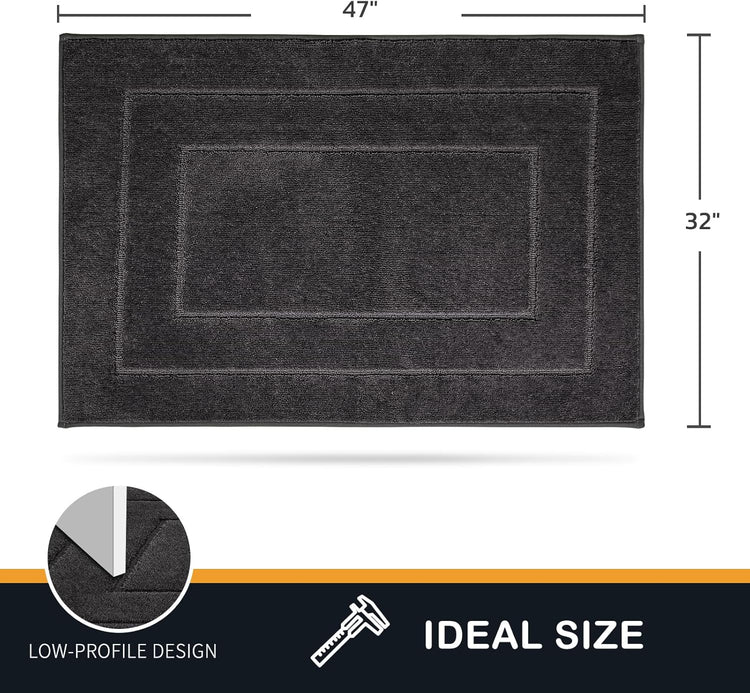 PURRUGS Dirt Trapping Door Mat 32" x 47", Non-Slip/Skid Machine Washable Entryway Rug, Dog Doormat, Super Absorbent Welcome Mat for Muddy Wet Shoes and Paws, Charcoal
