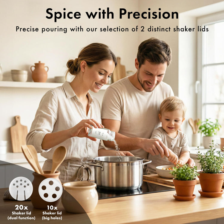 Glass Spice Jars with Label (24 Count)