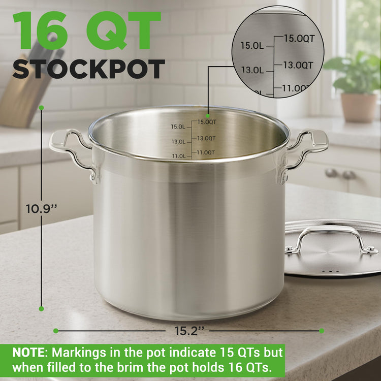 16 Quart Stainless Steel Stockpot