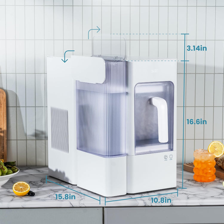 Gevi Adella Gemi Nugget Ice Maker Countertop with 1 Gallon Side Tank,Chewable Ice Machine with Portable Ice Basket, 40 lbs in 24 Hours, Pellet Ice Machine with Self-Cleaning for Home Party