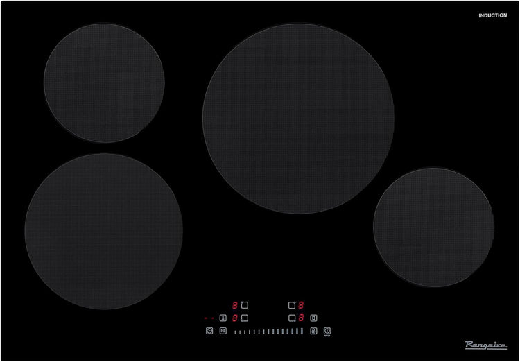 RCI301S 30" Induction Cooktop, 8100W, 4 Burners, Built-in Stove Top, Booster & Timer, 9 Power Levels, Slide Touch Control, Child Safety Lock, 240V Hard Wire, Ceramic Surface