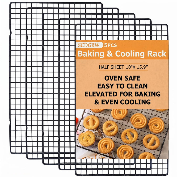 5PCS Cooling Racks for Cooking and Baking 10" x 16" Wire Rack Baking Rack (5 Count)