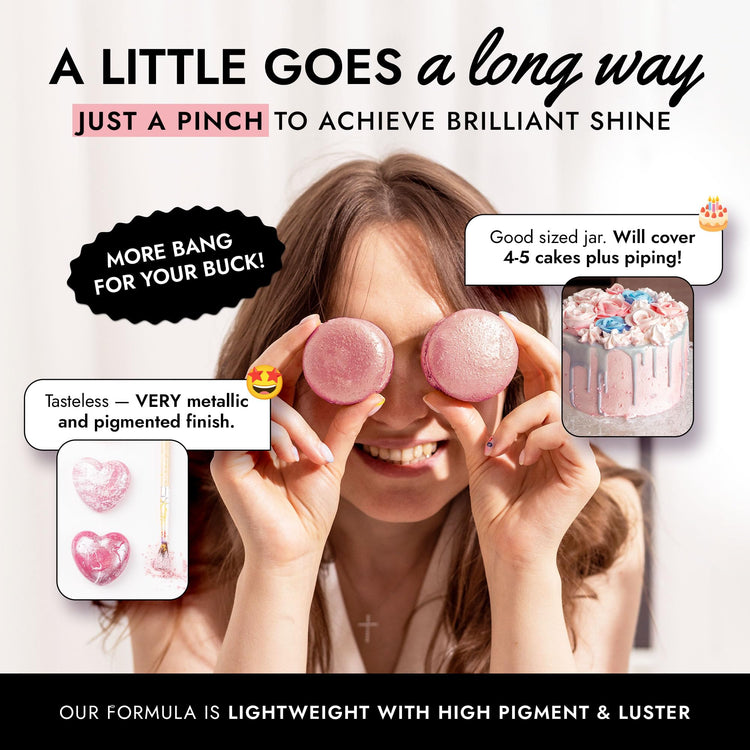 Pink Edible Glitter for Drinks & Cakes