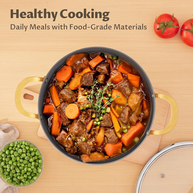 8QT Ceramic Non Stick Stock Pot with Lid