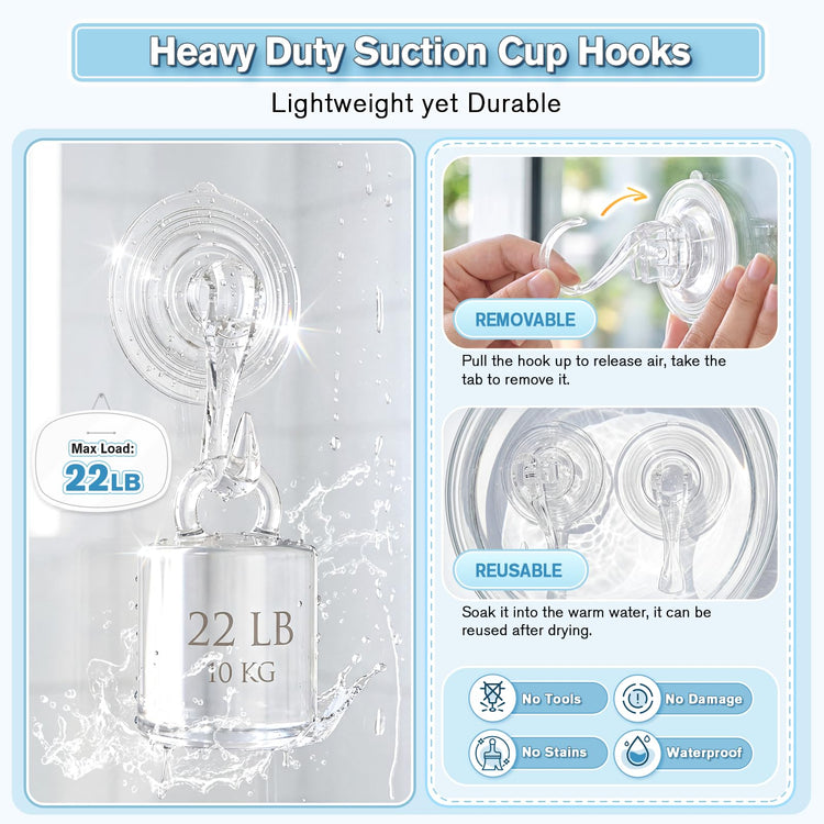 Suction Cup Hooks with Wipes (5 Count)