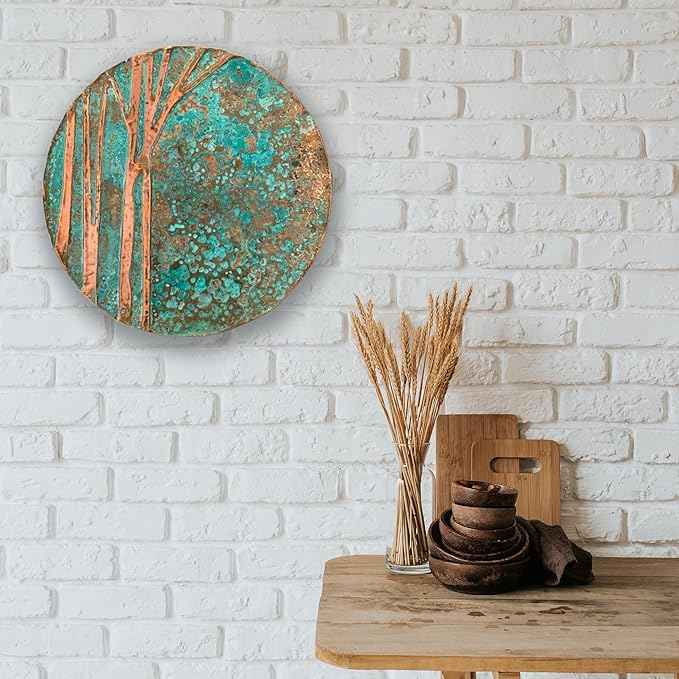 nooc art Handmade Copper Wall Art for Home, Living Room, Bedroom, Kitchen and Office Decor, Rustic Decorative Mural Art for Farmhouse Decor (Tree of Life, 11, Unframed)