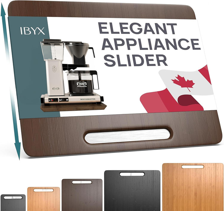Ibyx Elegant Sliding Tray for Your Coffee Maker & Heavy Kitchen Appliances - Sturdy, Slides Easily from Under The Cabinet (Brown, 13βW x 10.5βD)