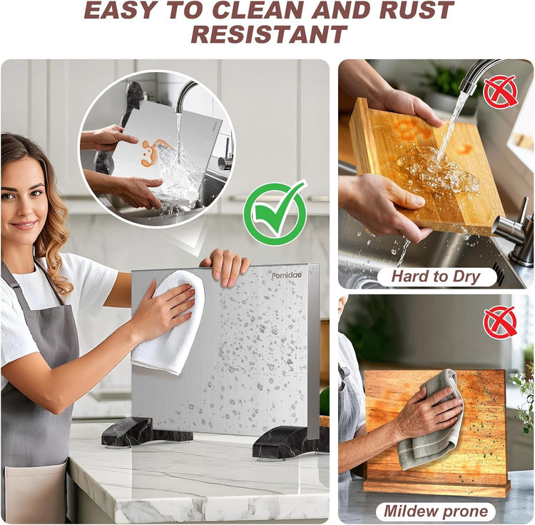 Magnetic Knife Block,Stainless Steel Magnetic Knife Holder Stand for Kitchen Counter,Strong Double Sided Magnet Knife Storage Rack