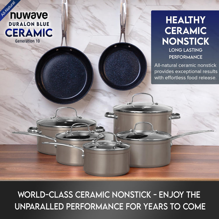 Healthy Duralon Blue Ceramic Nonstick Cookware Set