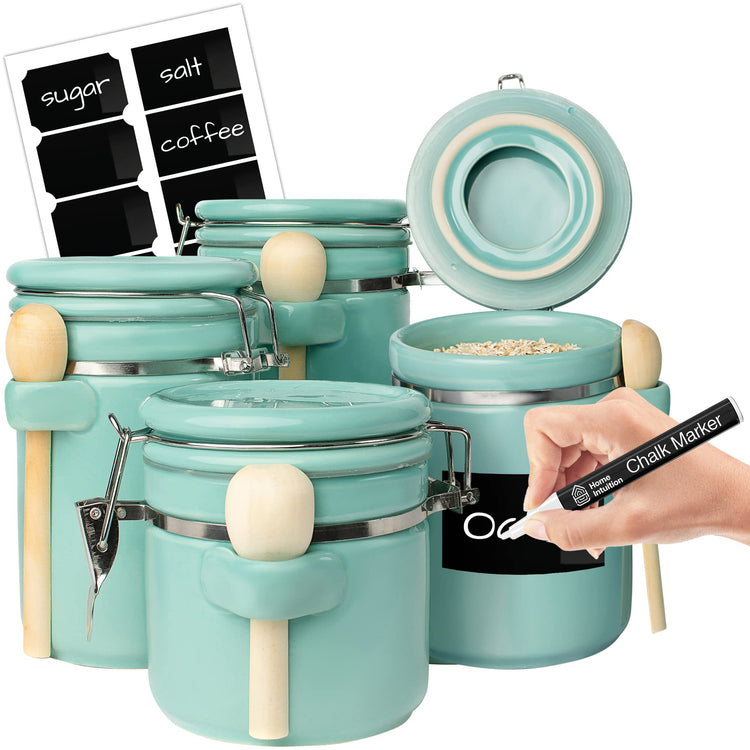 4 Piece Ceramic Kitchen Canisters Set (4 Count)
