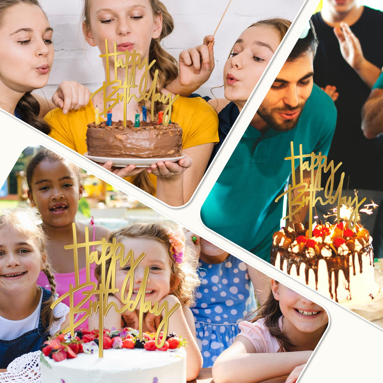 1PCS Gold Birthday Cake Topper