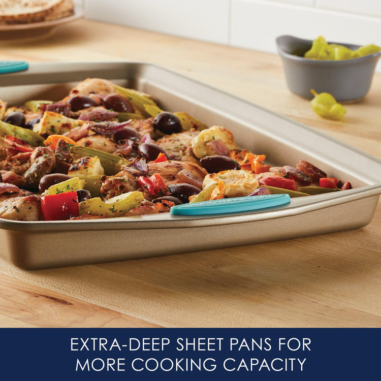 Cucina Bakeware Set Includes Nonstick Bread Baking Cookie Sheet and Cake Pans