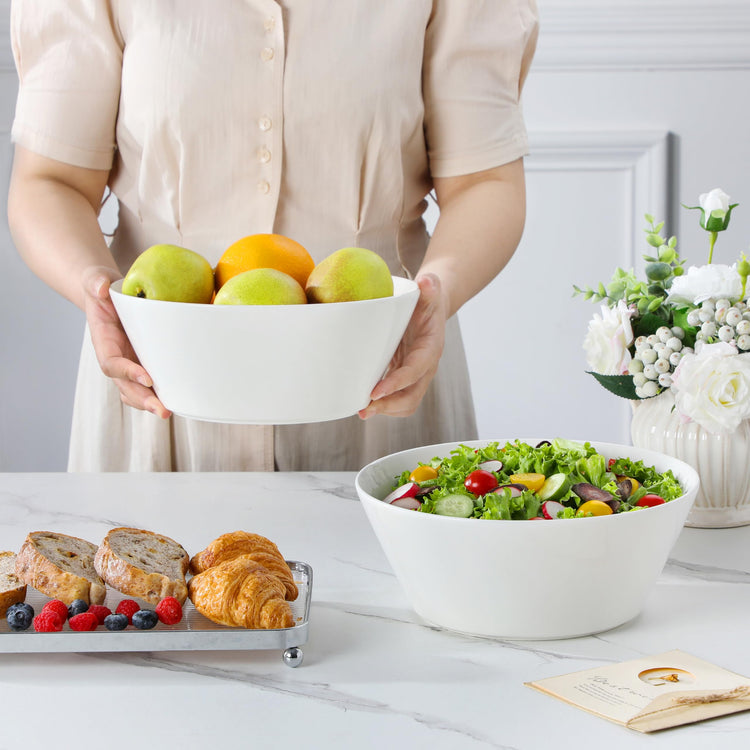 105 OZ Large Serving Bowls Ceramic Salad Soup Bowls Set of 2 (2 Count)