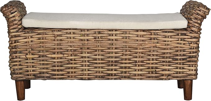 Safavieh Home Collection Palermo Brown and Eggshell Bench