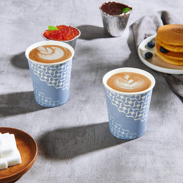 MUCHII 8 oz Paper Cups, 300 Count Disposable Coffee Cups for Hot Beverages, Water, Juice, or Tea