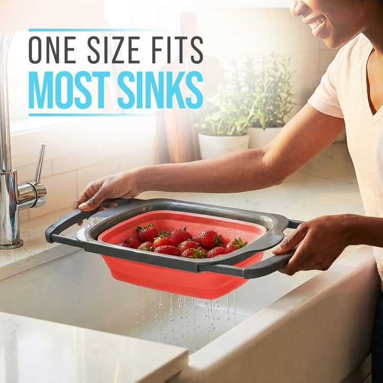 Coral XL Collapsible Silicone Over Sink Colander