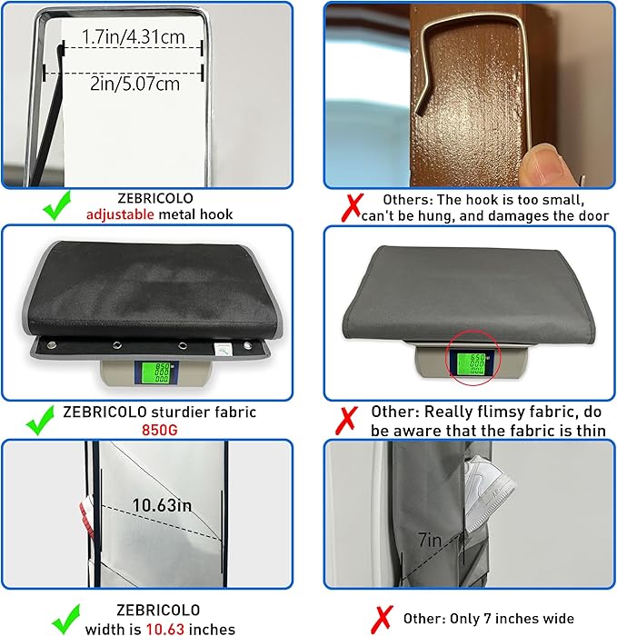 Over The Door Shoe Organizer, 70 Pounds Large Capacity, white shoe rack,20-30-Pair shoe organizer, Heavy Duty-Extra Deep Pockets ,Anti-Scratch Hooks & FSC-Certified Bamboo ,for Men’s Size 13 shoe