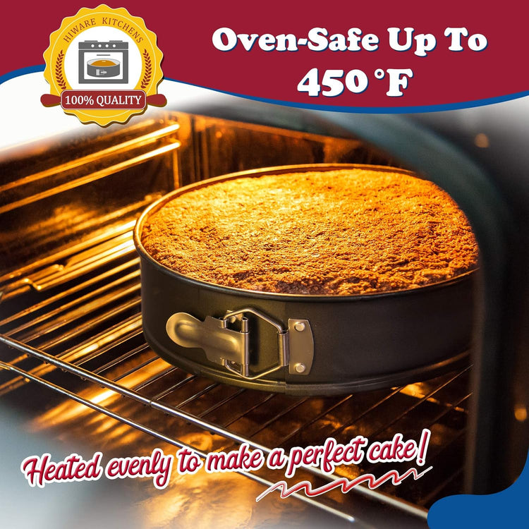 Hiware 9 Inch Non-stick Cheesecake Pan Springform Pan with Removable Bottom/Leakproof - Black