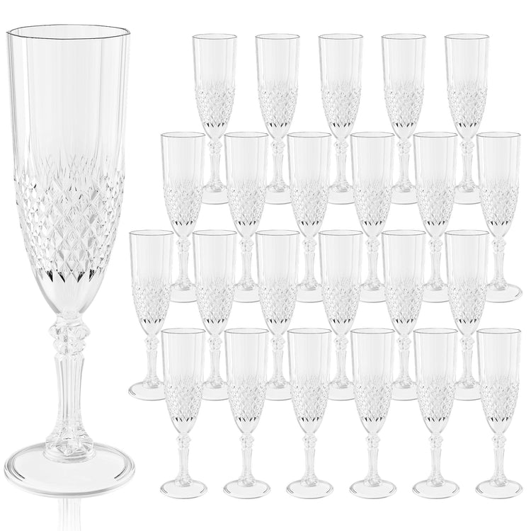 24 Pack Plastic Champagne Flutes (24 Count)