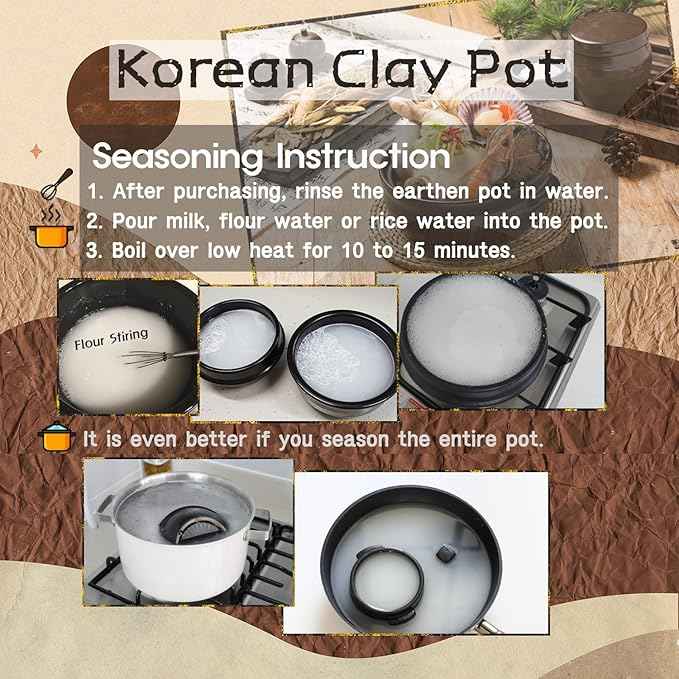 Korean Earthenware Pot Ttukbaegi, Ceramic Clay Cooking Pot Petalite Casserole, Heat Resistant Ceramic Pot, Zero-Crack Stone Bowl Stockpot Soup Cookware (Mini)