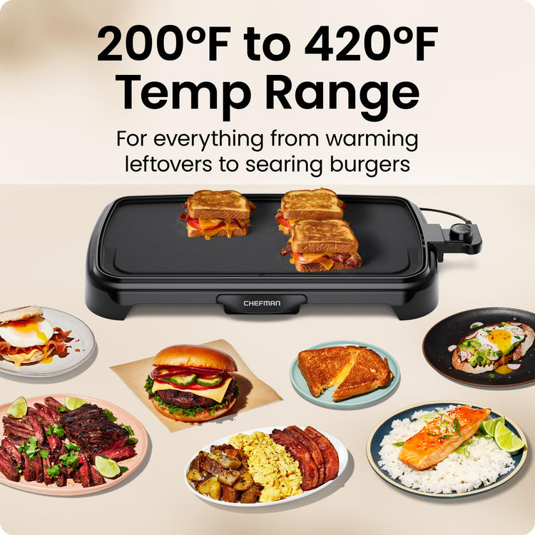XL Electric Griddle with Removable Temperature Control
