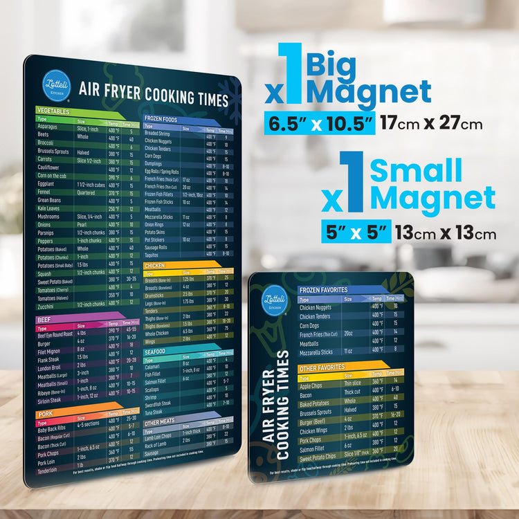 Air Fryer Magnetic Cheat Sheet Set