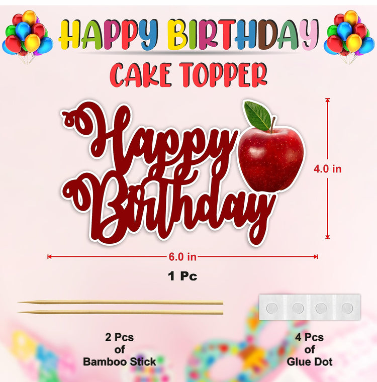Apple Happy Birthday Cake Topper