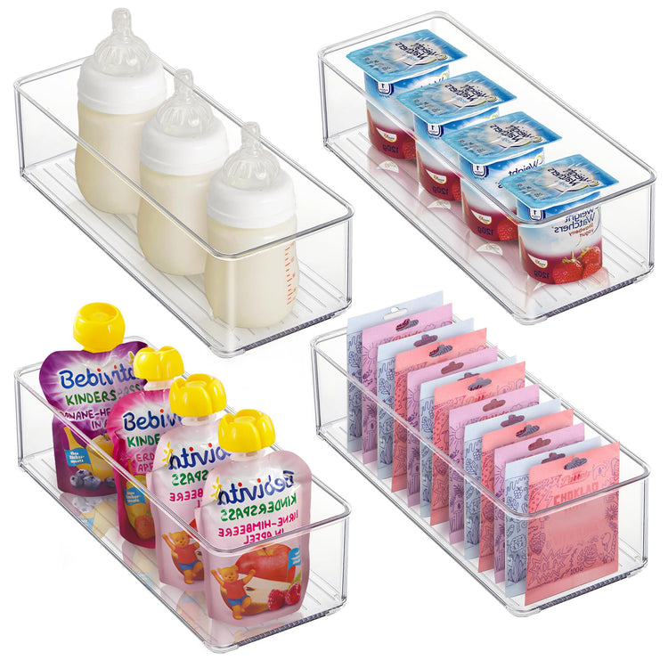 4 PACK Freezer Organizer Bins Clear Stackable Storage Bins for Fridge Organization and Storage (4 Count)