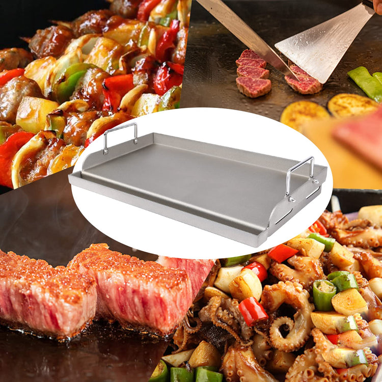 Cast Iron Griddle for Gas Grill Flat Top Griddle Insert for Outdoor Gas Grill