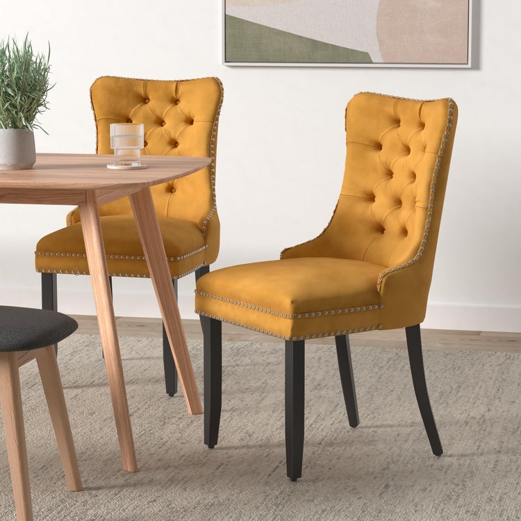 Gold Velvet Dining Chairs Set of 2 (2 Count)