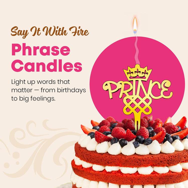 Prince Reusable Gold Romantic Cake Candle