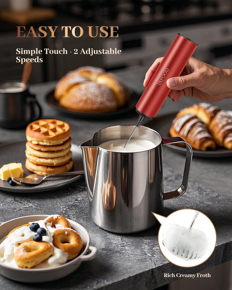 Rechargeable Milk Frother with Cover