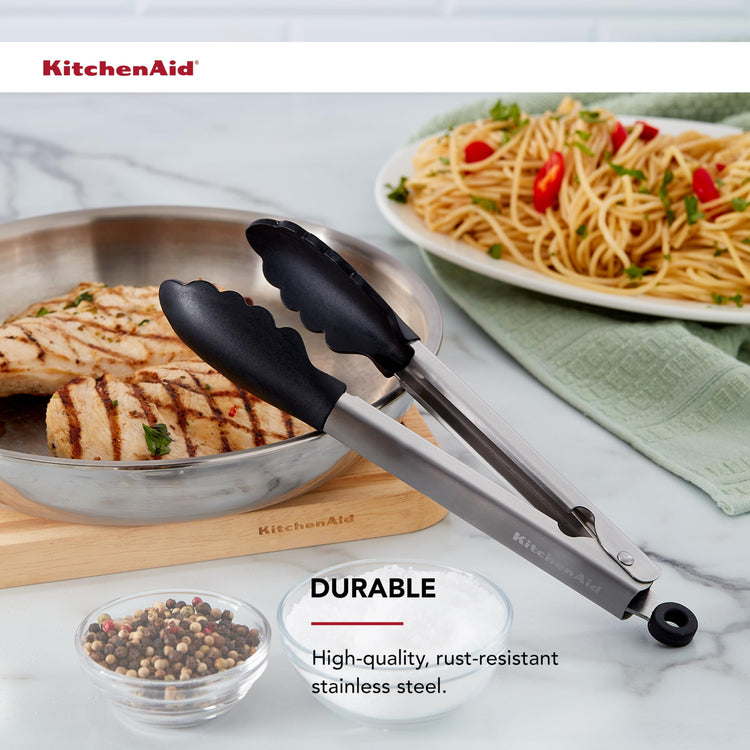 Silicone Tipped Stainless Steel Tongs