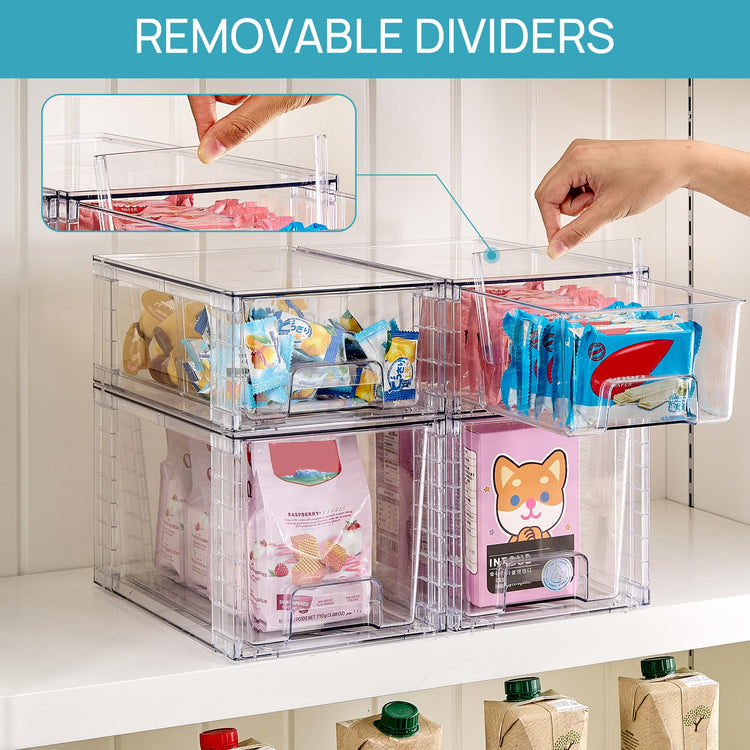 Clear Stackable Storage Drawers (6 Count)