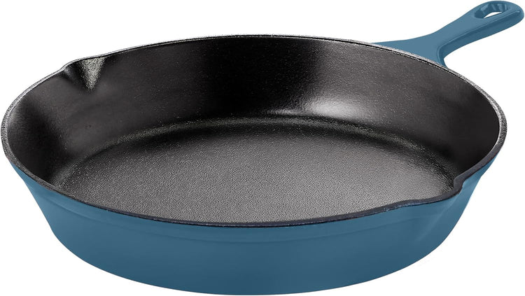 Utopia Kitchen Cast Iron Frying Pan 8 Inch, Cast Iron Chefs Pan, Pre Seasoned Skillet, Safe Grill Cookware for Indoor & Outdoor Use, Teal - Nestoria