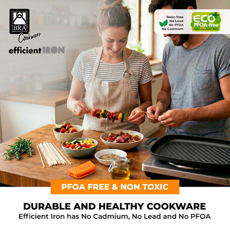 COOKWARE Efficient Iron Rectangular Ribbed Grill (2 Count)