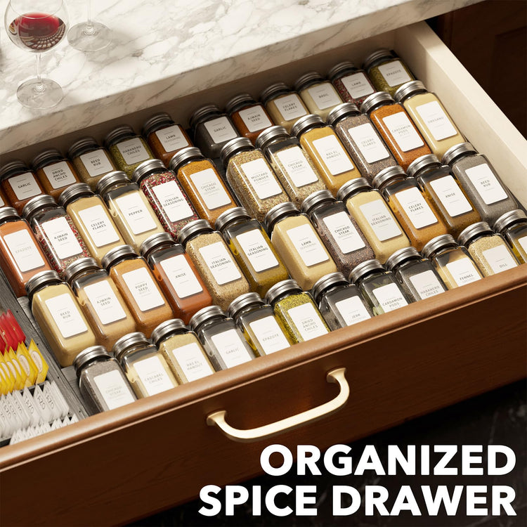 Bamboo Black Spice Drawer Organizer