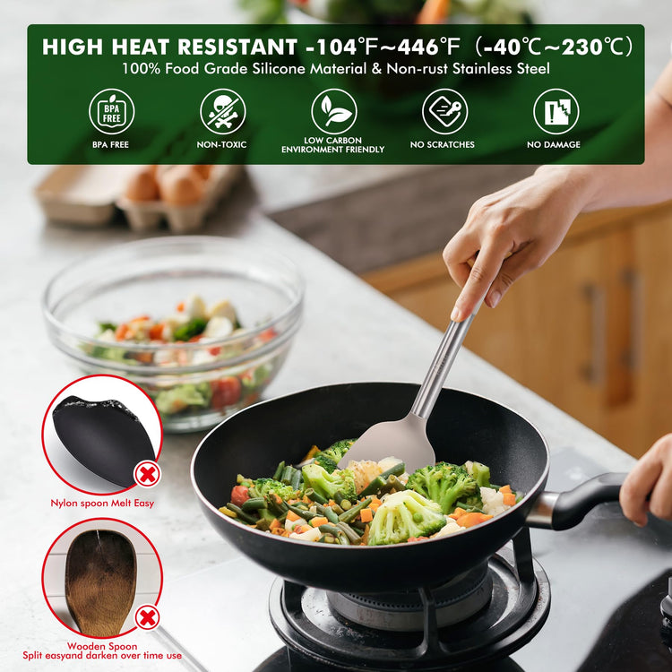 446°F Heat Resistant Silicone Kitchen Utensils (14 Count)