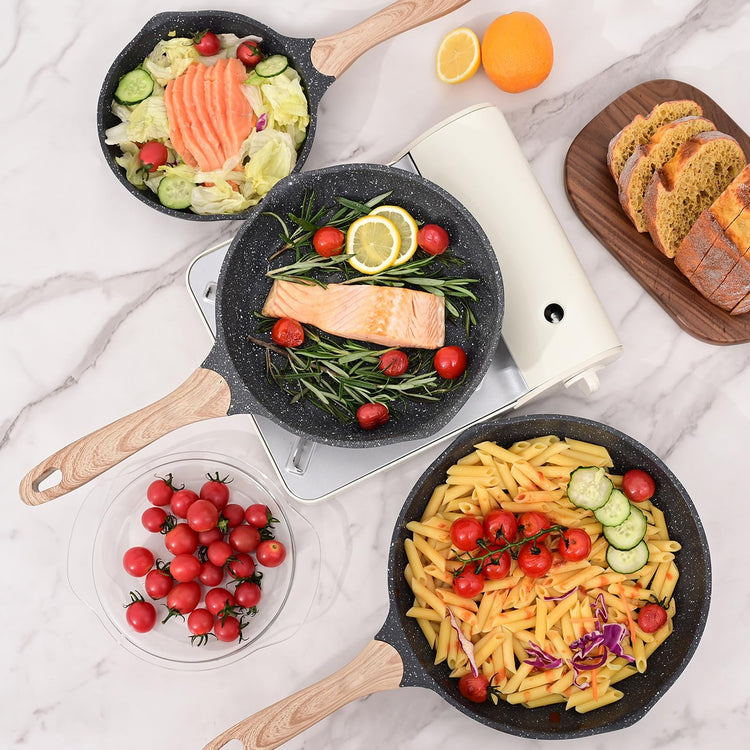 8 & 9.5 & 10 Inch Nonstick Frying Pan Sets for Cooking